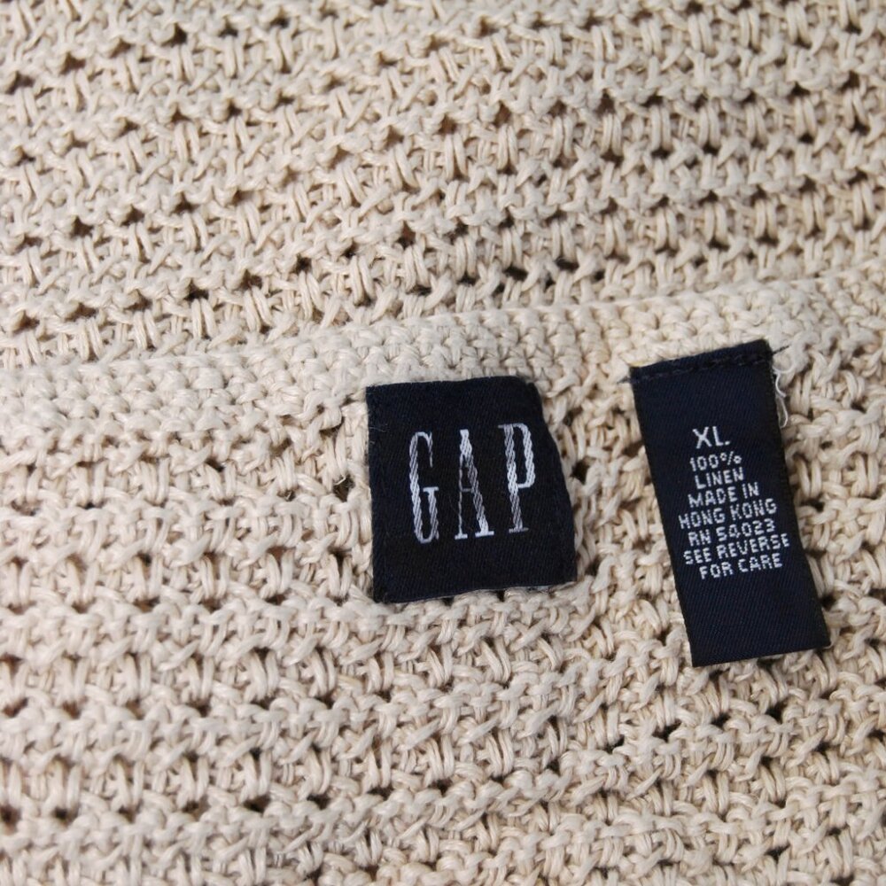 Linen Knit Tank (XL) vintage 90s beige gap top minimalist basic indie preppy - Picture 8 of 8